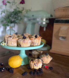 Homemade Blackberry Muffins with Freshly Milled Whole Wheat