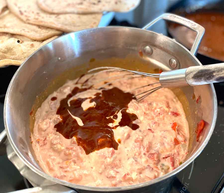 Homemade creamy Chicken enchiladas