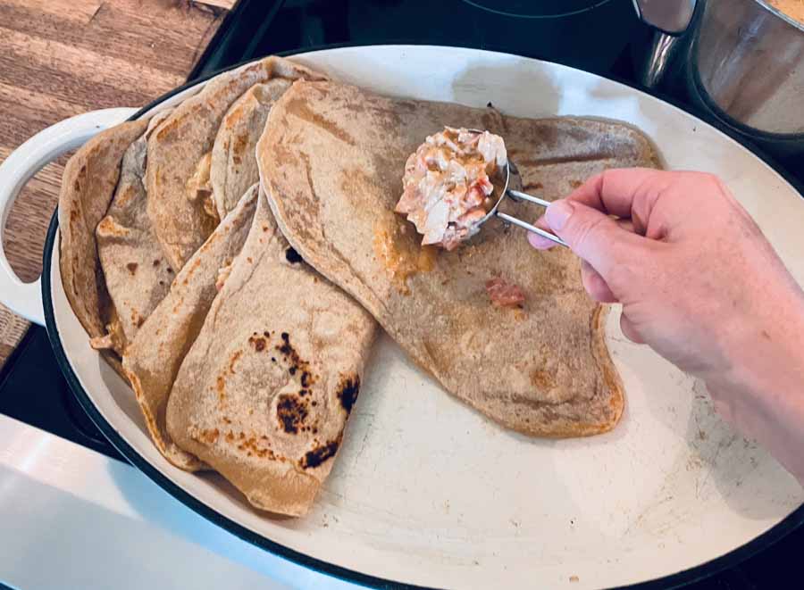 Homemade creamy Chicken enchiladas