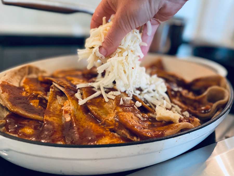 Homemade creamy Chicken enchiladas
